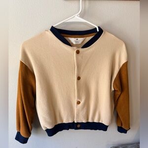 H&M Boys Baseball Jacket Color block Tan Size 5/6